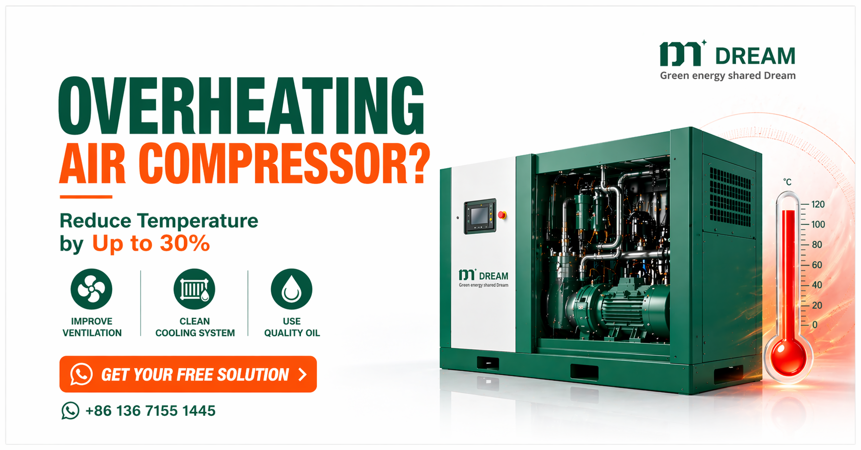 how to deal with the screw air compressor overheating